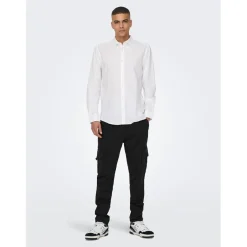 Trousers*Only and Sons Dean Regular Fit Cargo Combat Pants in Black