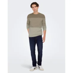 Jeans*Only and Sons Five Pocket Tapered Jean in Blue