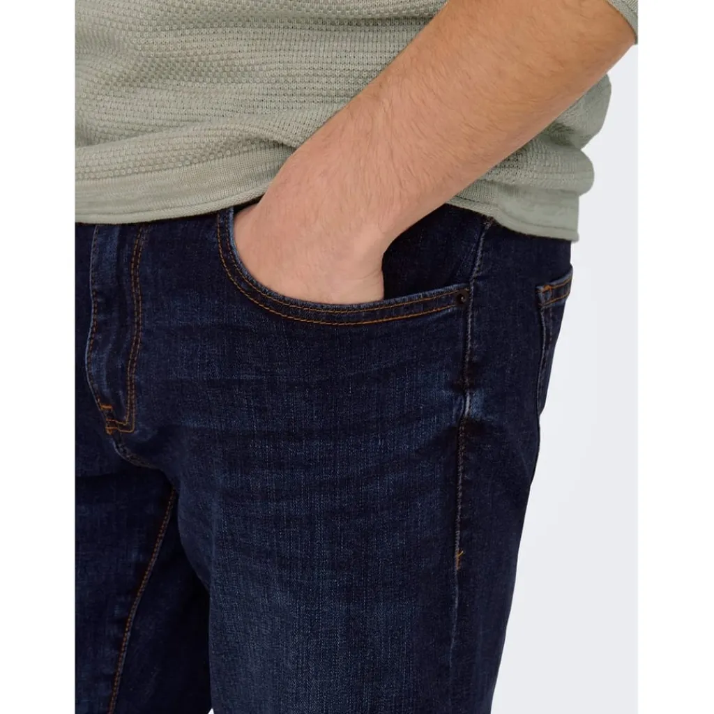 Jeans*Only and Sons Five Pocket Tapered Jean in Blue