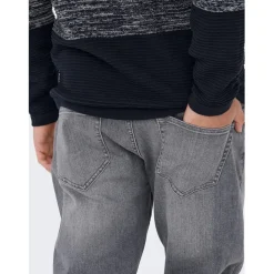 Jeans*Only and Sons Five Pocket Tapered Jeans in Grey