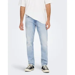 Jeans*Only and Sons Tai Tapered Five Pocket Jean in Blue