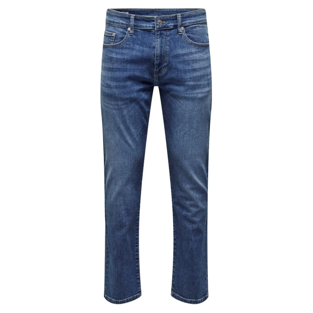 Jeans*Only and Sons Tapered Fit Five Pocket Jean in Blue