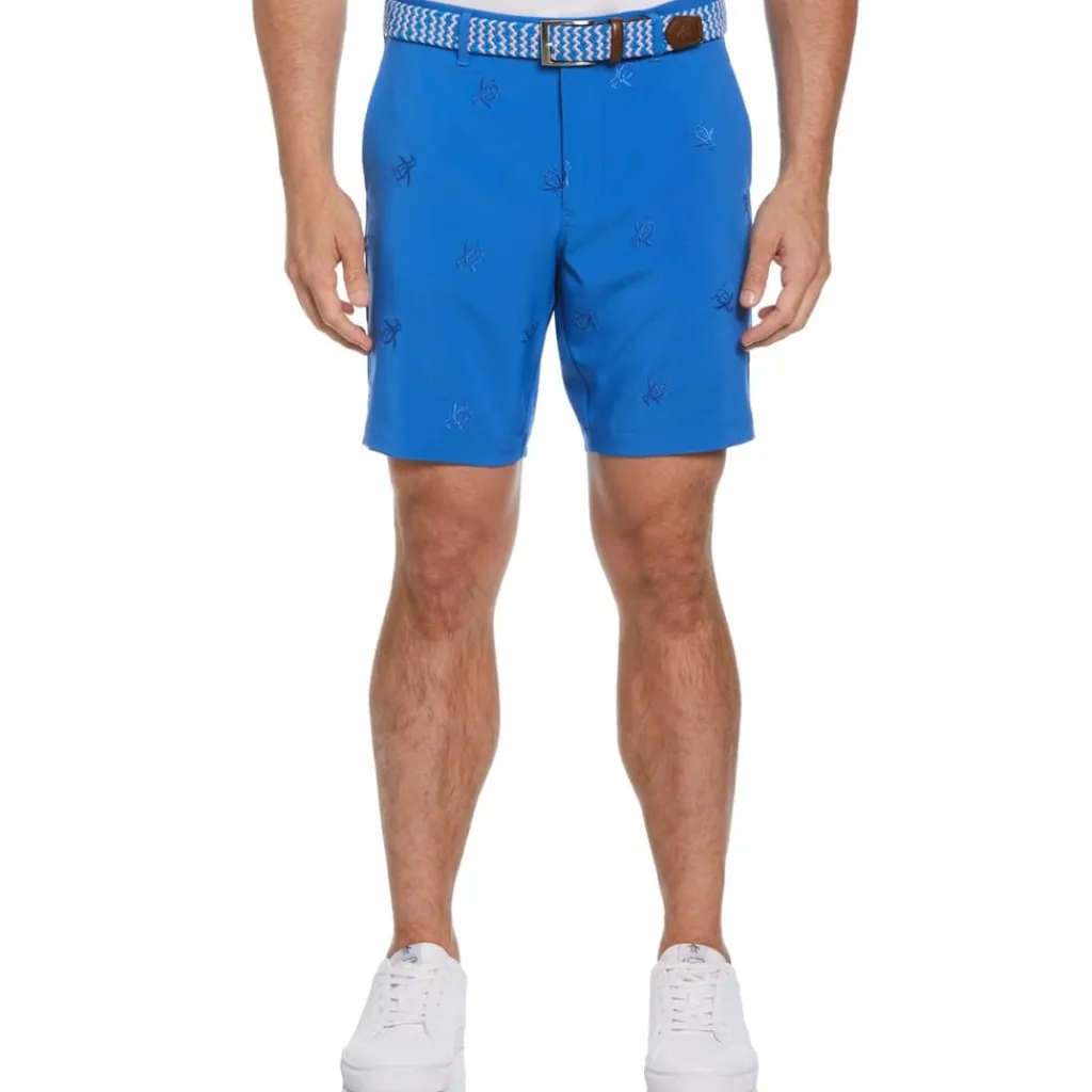 Fitness And Gym Shorts*Original Penguin Golf Pete Emdry Animal Patterned Shorts in Blue