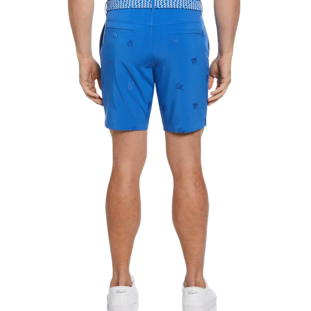 Fitness And Gym Shorts*Original Penguin Golf Pete Emdry Animal Patterned Shorts in Blue