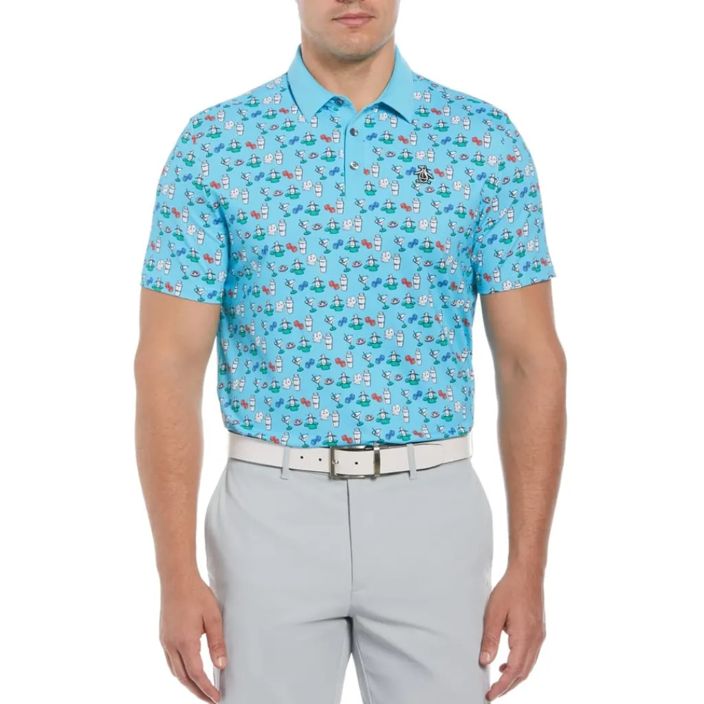 Polo Shirts*Original Penguin Golf Retro Regular Fit Shirt in Blue