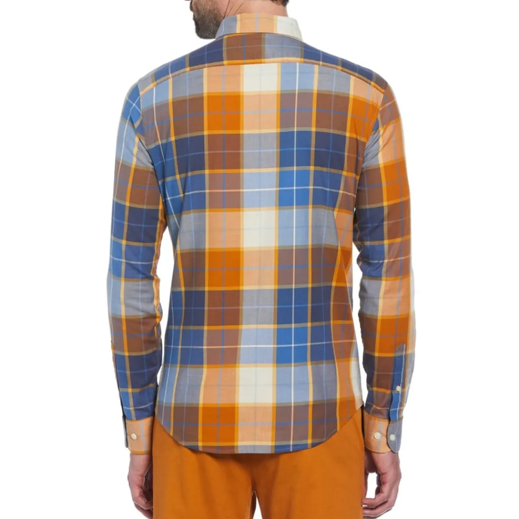 Shirts*Original Penguin Long Sleeve Regular Fit Shirt in Brown