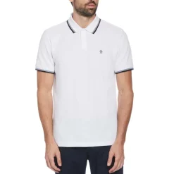 Polo Shirts*Original Penguin Tipped Pique Polo Shirt in White