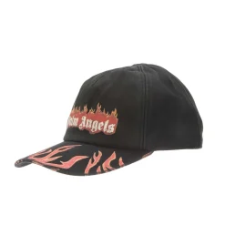 Caps-Hats*Palm Angels Burning Logo Baseball Cap in Black Red