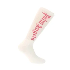 Underwear And Socks*Palm Angels Classic Logo Socks in White pink
