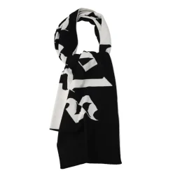 Gloves-Scarves-Umbrellas*Palm Angels Macro Logo Scarf in Black-White
