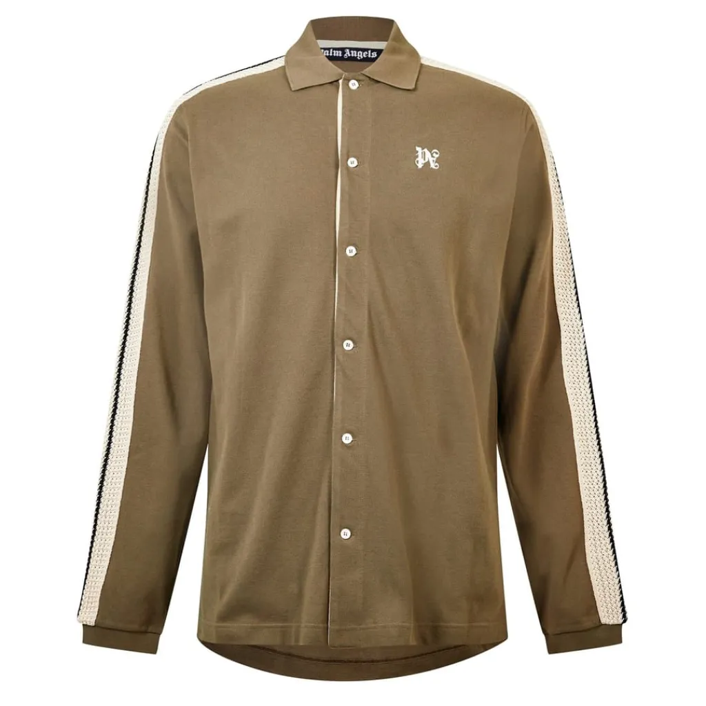Tracksuits*Palm Angels Palm Mono Regular Fit Long Sleeve Shirt in Brown