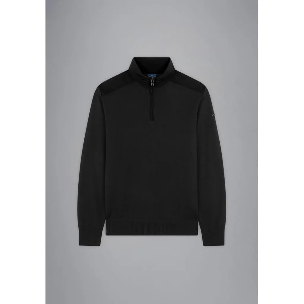 Knitwear*Paul and Shark Funnel Neck Regular Fit Long Sleeve Sweater in Grey