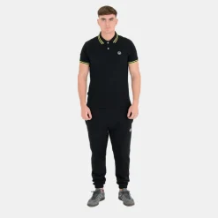Polo Shirts*Peaceful Hooligan Mens Peninsula Polo Shirt in Black