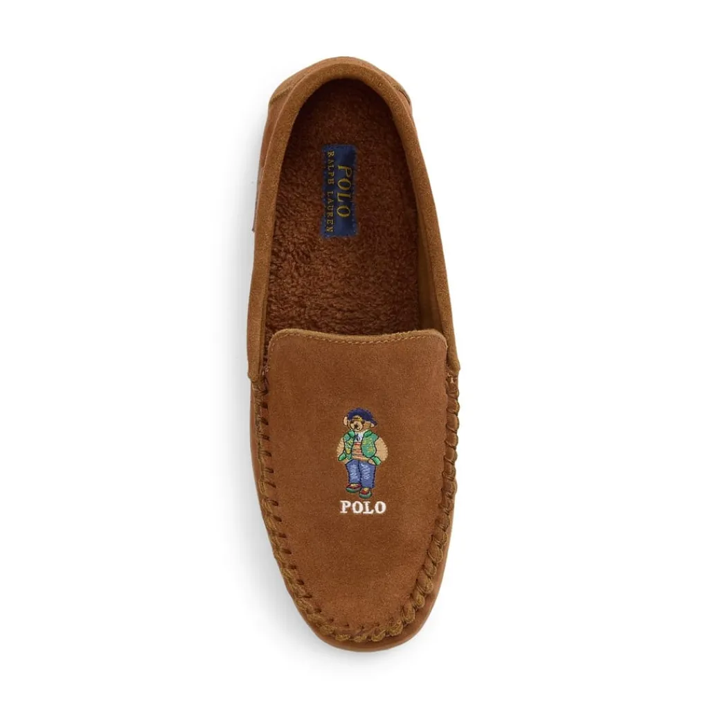 Slippers*Polo Ralph Lauren Brenan Bear Moccasin Slippers in Beige