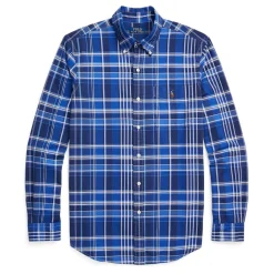 Shirts*Polo Ralph Lauren Fit Plaid Oxford Shirt in Blue