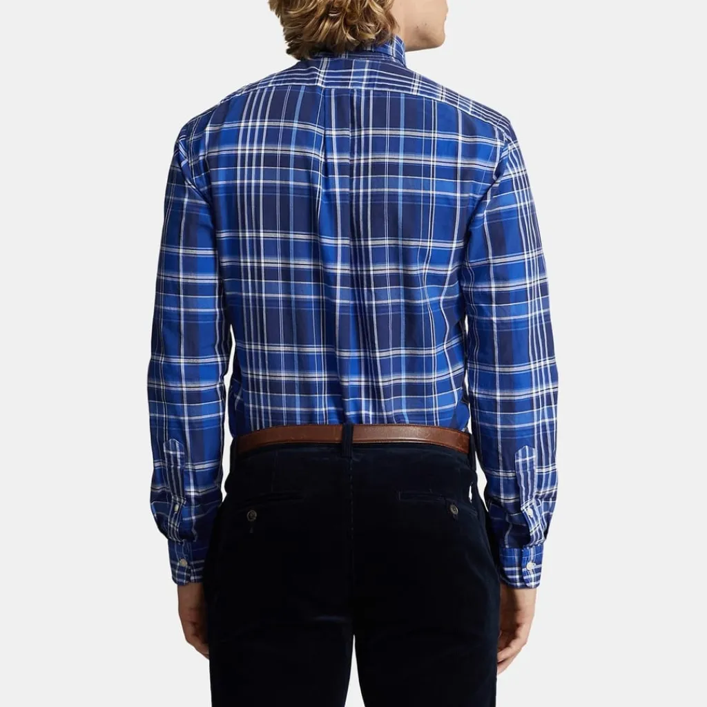 Shirts*Polo Ralph Lauren Fit Plaid Oxford Shirt in Blue