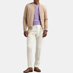 Knitwear*Polo Ralph Lauren Hybrid Wool Bomber Jacket in Beige