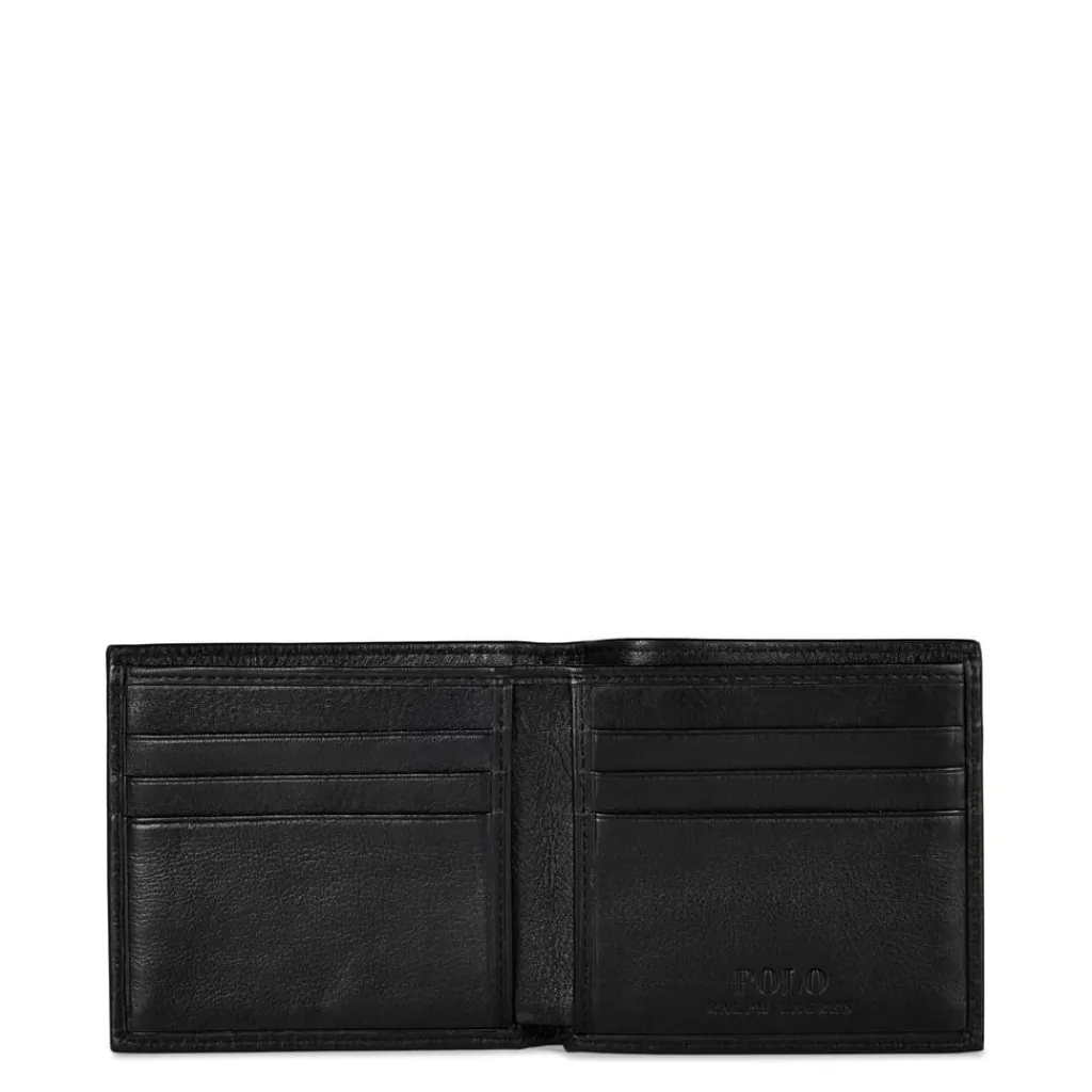 Wallets*Polo Ralph Lauren Leather Billfold Wallet in Black