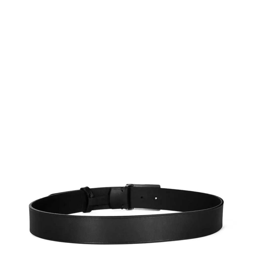 Belts*Polo Ralph Lauren Plaque Leather Belt in Black