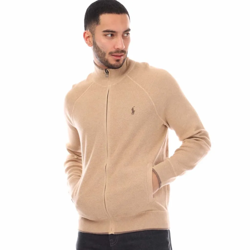 Knitwear*Polo Ralph Lauren Polo Pony Embroidery Cardigan in Brown