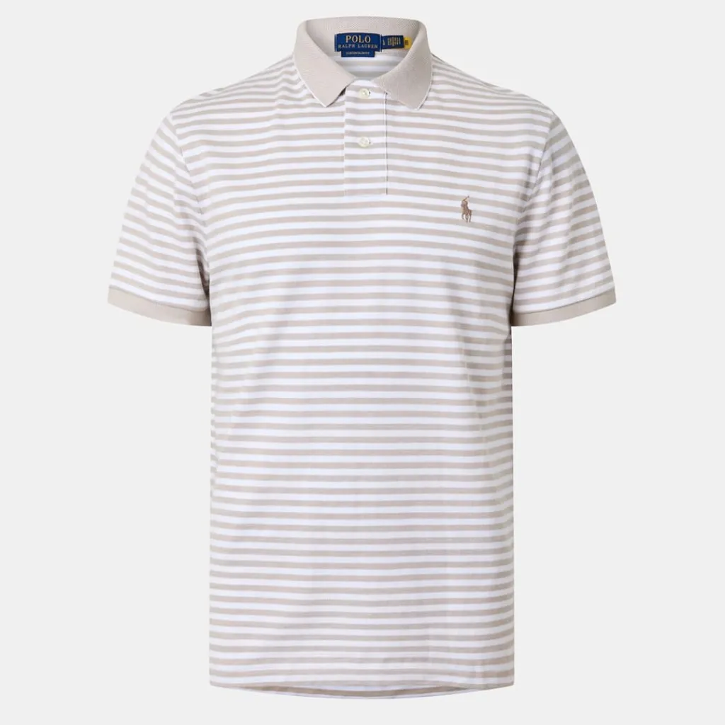 Polo Shirts*Polo Ralph Lauren Regular Fit Custom Stripe Polo Shirt in Beige