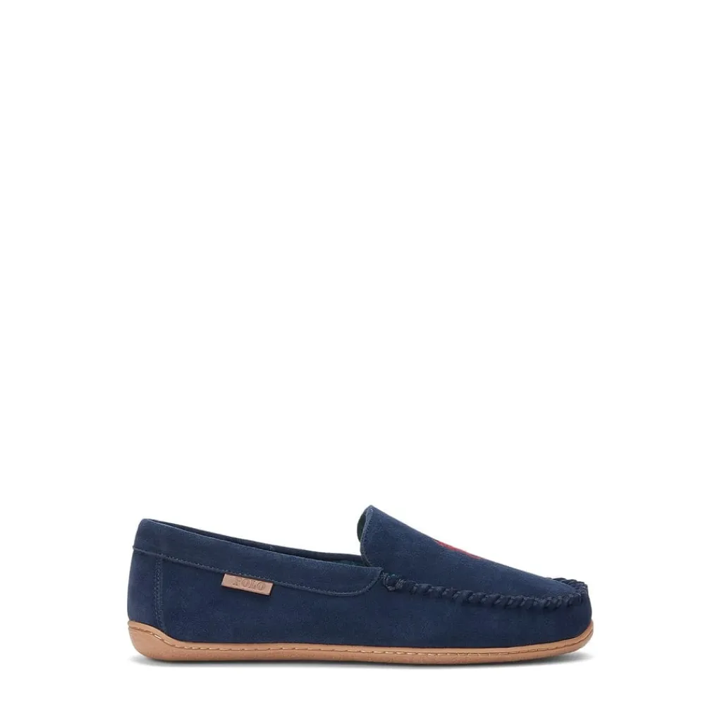 Slippers*Polo Ralph Lauren Suede Moccasin Slippers in Blue