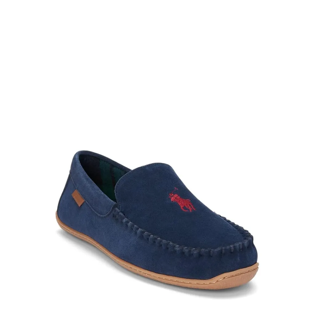 Slippers*Polo Ralph Lauren Suede Moccasin Slippers in Blue