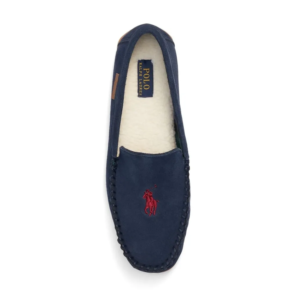 Slippers*Polo Ralph Lauren Suede Moccasin Slippers in Blue