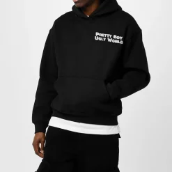 Hoodies*Pretty Boy Ugly World World Hoodie in Black
