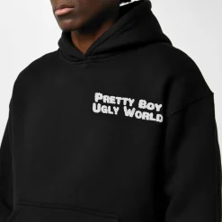 Hoodies*Pretty Boy Ugly World World Hoodie in Black