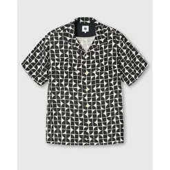 Shirts*Pretty Green Bauhaus Cuban Col in Black
