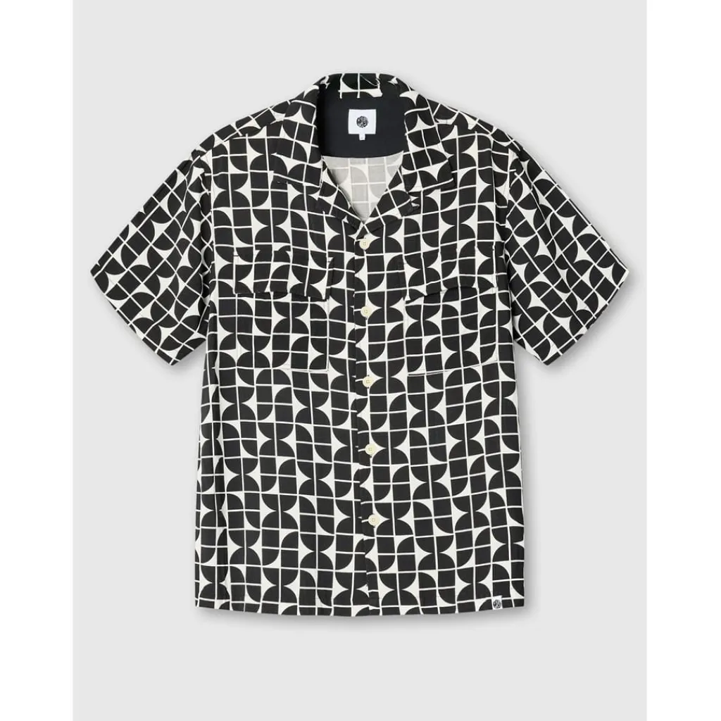 Shirts*Pretty Green Bauhaus Cuban Col in Black