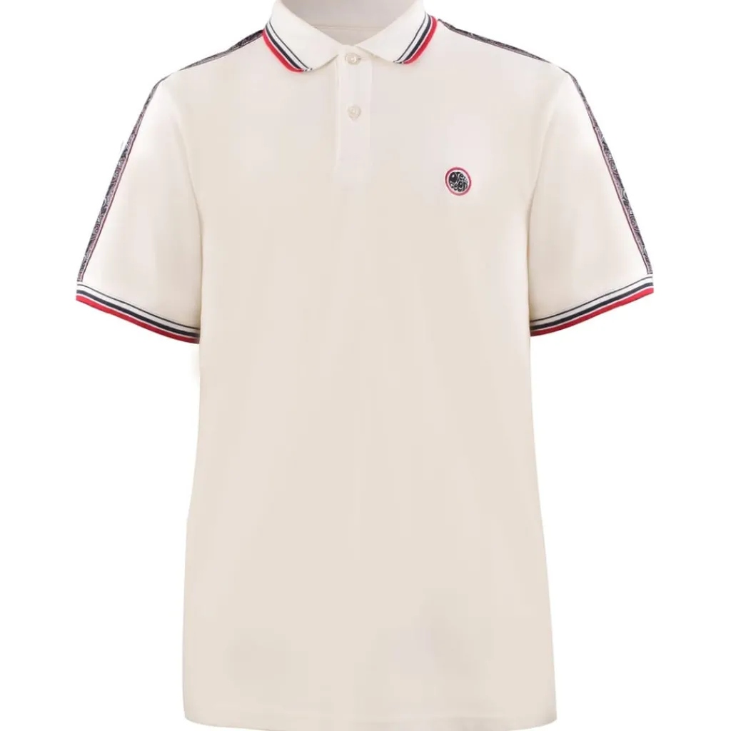 Polo Shirts*Pretty Green Eclip Tape Regular Fit Short Sleeve Shirt in White