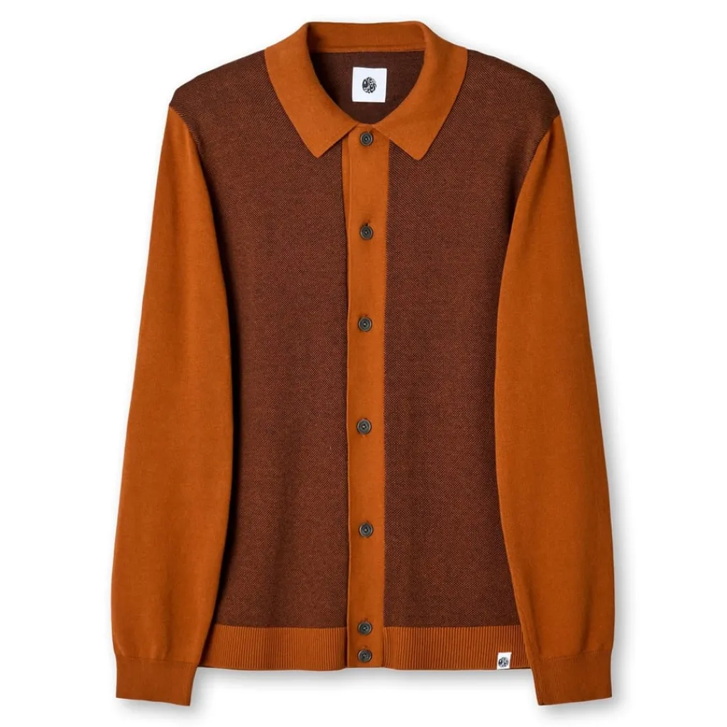 Shirts*Pretty Green Knit Long Sleeve Sweater in Orange