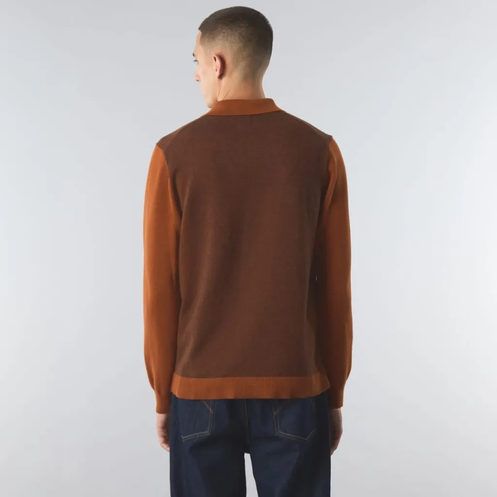 Shirts*Pretty Green Knit Long Sleeve Sweater in Orange