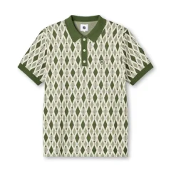 Polo Shirts*Pretty Green Knit Regular Fit Short Sleeve Shirt in Green