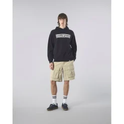 Hoodies*Pretty Green Lf Box Print Hoody Sn61 in Black