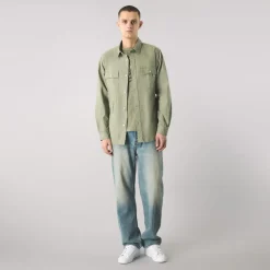 Shirts*Pretty Green Long Sleeve Shirt in Green