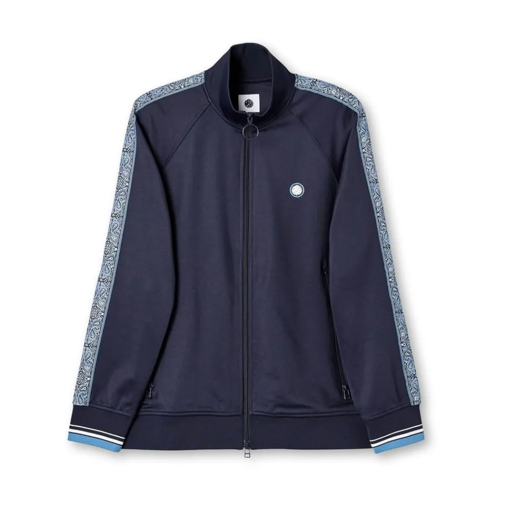 Tracksuits*Pretty Green Mock Neck Regular Fit Athletic Top in Blue