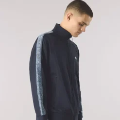 Tracksuits*Pretty Green Mock Neck Regular Fit Athletic Top in Blue