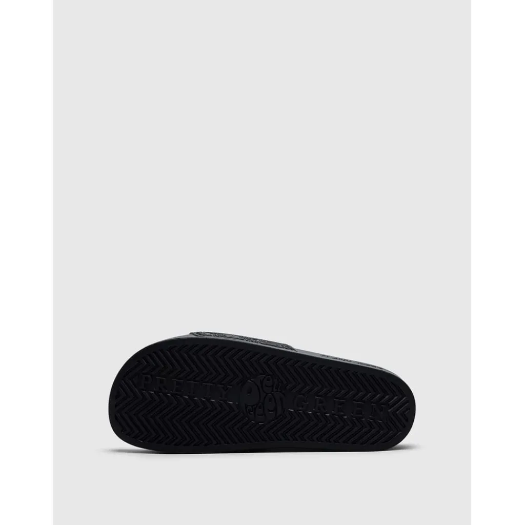 Beach Shoes*Pretty Green Okala Embossd Sli in Black