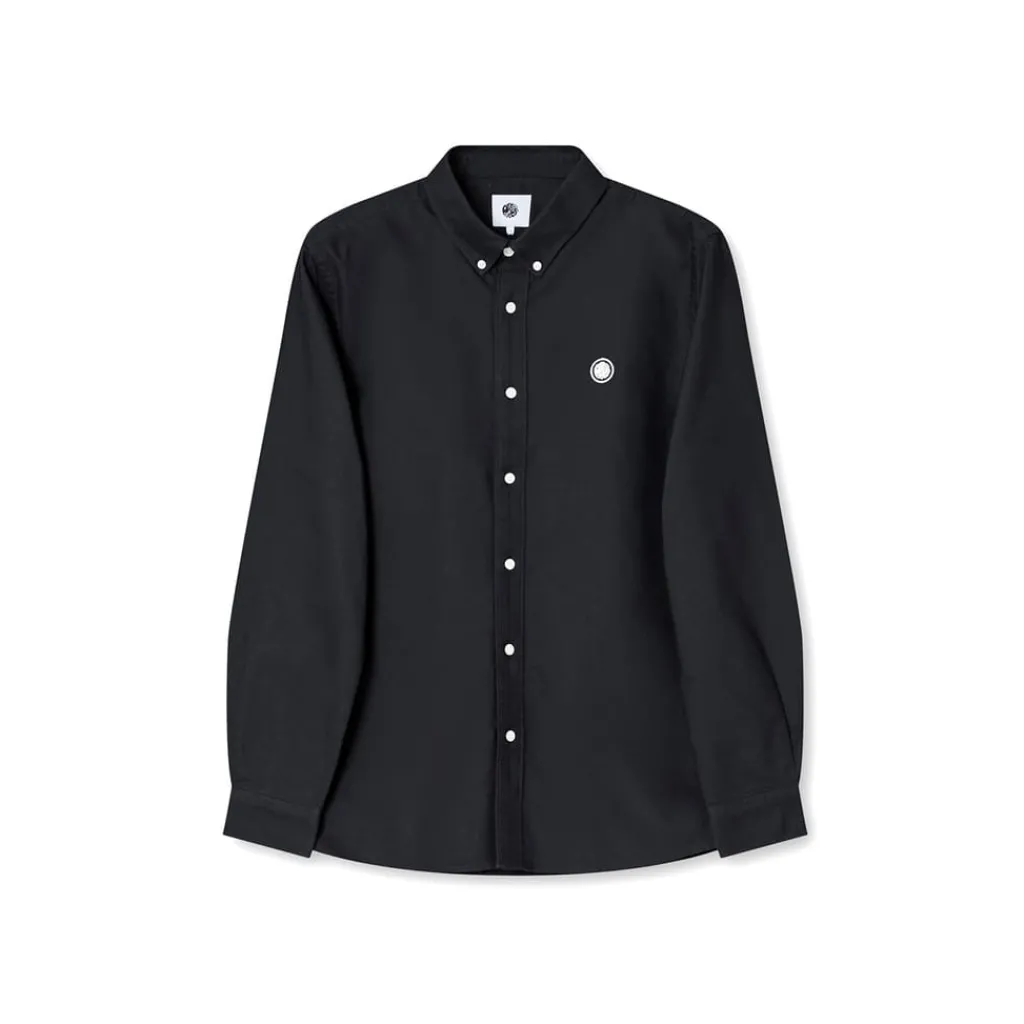 Shirts*Pretty Green Oxford Long Sleeve Regular Fit Shirt in Black