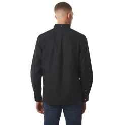 Shirts*Pretty Green Oxford Long Sleeve Regular Fit Shirt in Black
