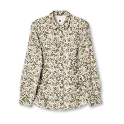Shirts*Pretty Green Regular Fit Long Sleeve Shirt in Beige