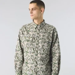 Shirts*Pretty Green Regular Fit Long Sleeve Shirt in Beige