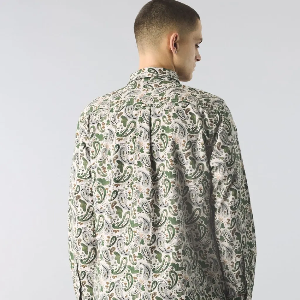 Shirts*Pretty Green Regular Fit Long Sleeve Shirt in Beige