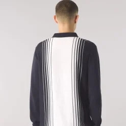 Knitwear*Pretty Green Regular Fit Long Sleeve Polo in Blue
