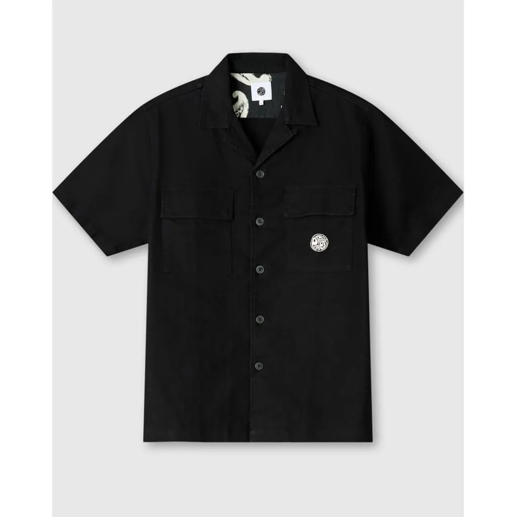 Shirts*Pretty Green Stamford Cubancol in Black