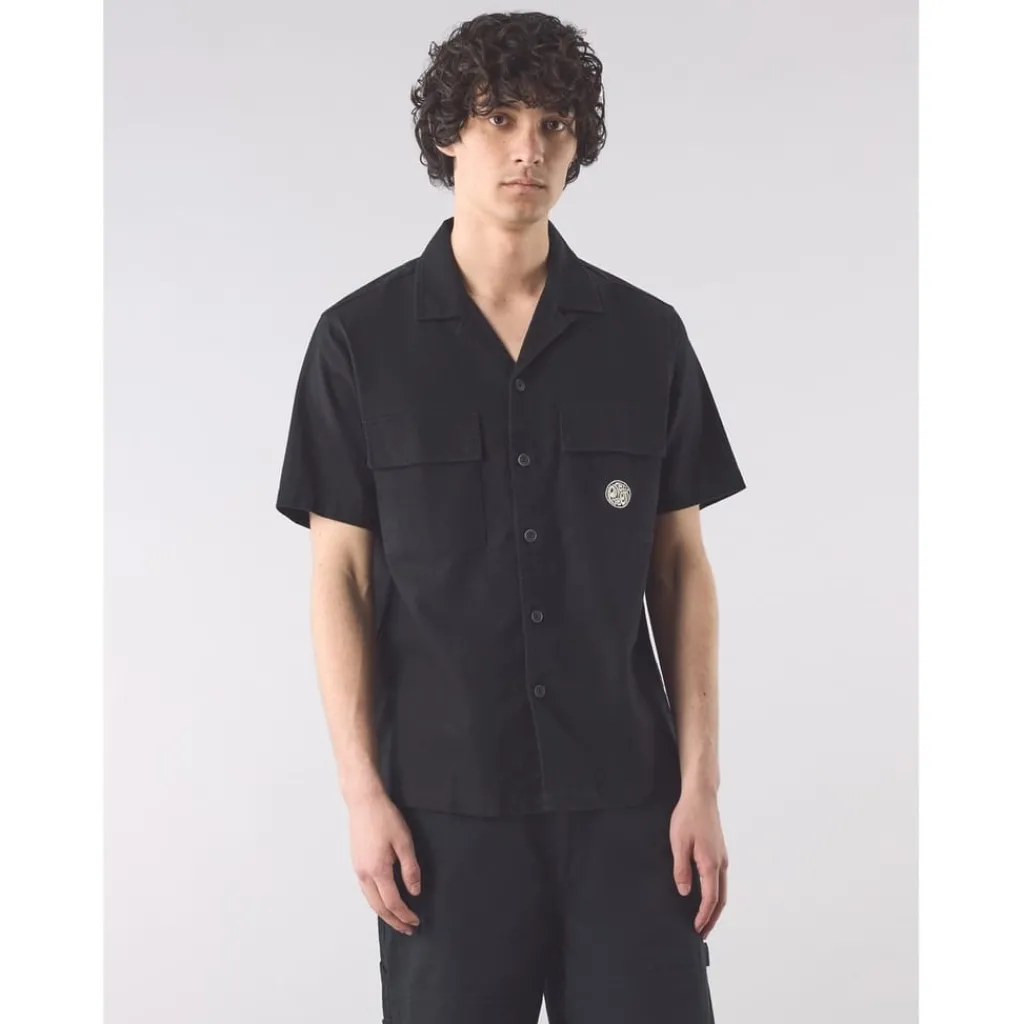 Shirts*Pretty Green Stamford Cubancol in Black