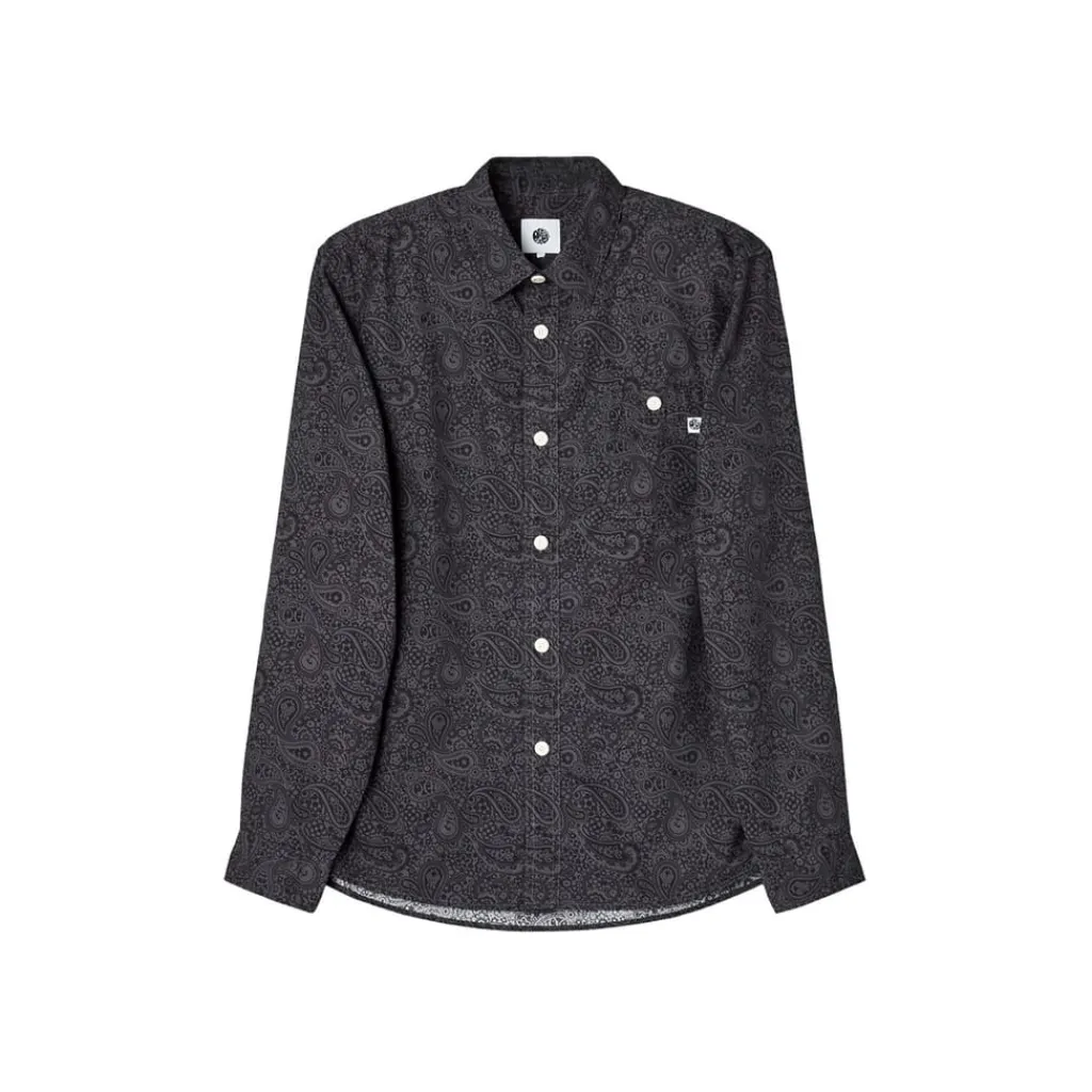 Shirts*Pretty Green Tonal Paisley Regular Fit Shirt in Black